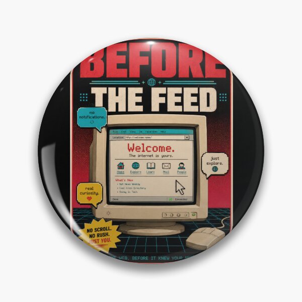 Item preview, Before The Feed Retro Internet Poster  designed and sold by Sketchlegacy.