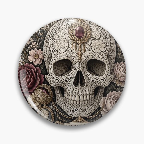 Item preview, Lace Skull Memento Mori Dark Feminine Baroque Ornate designed and sold by StickyGuys.
