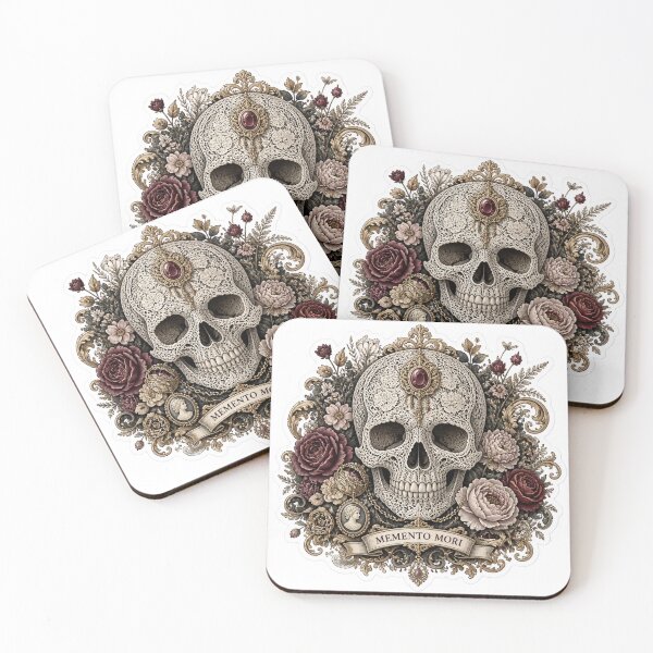 Item preview, Lace Skull Memento Mori Dark Feminine Baroque Ornate designed and sold by StickyGuys.