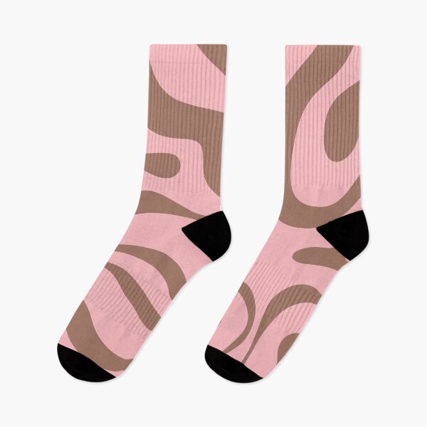 Item preview, Groovy Retro Modern Liquid Swirl Mocha and Blush Pink designed and sold by kierkegaard.