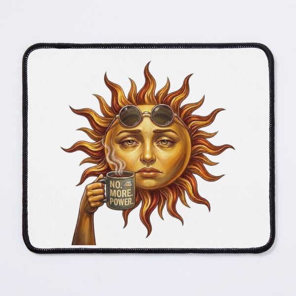 Item preview, Tired Sun Drinking Coffee No More Power Funny Illustration designed and sold by Northern Glow Art.
