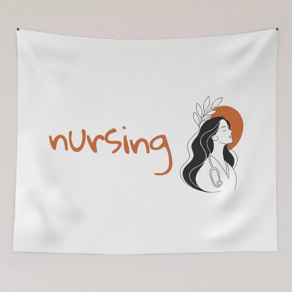 Item preview, Nursing Aesthetic Portrait — Nurse Gift | Artistic RN Shirt Nurse Illustration Botanical designed and sold by KiwyStudio.