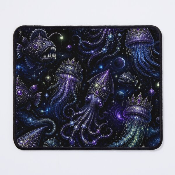 Item preview, Deep Sea Goth Cosmic Creatures Bioluminescent Seamless Dark Fantasy Pattern designed and sold by StickyGuys.