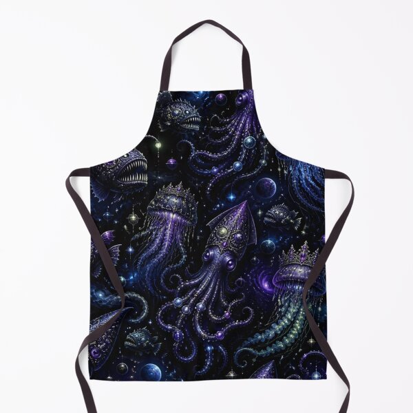 Item preview, Deep Sea Goth Cosmic Creatures Bioluminescent Seamless Dark Fantasy Pattern designed and sold by StickyGuys.