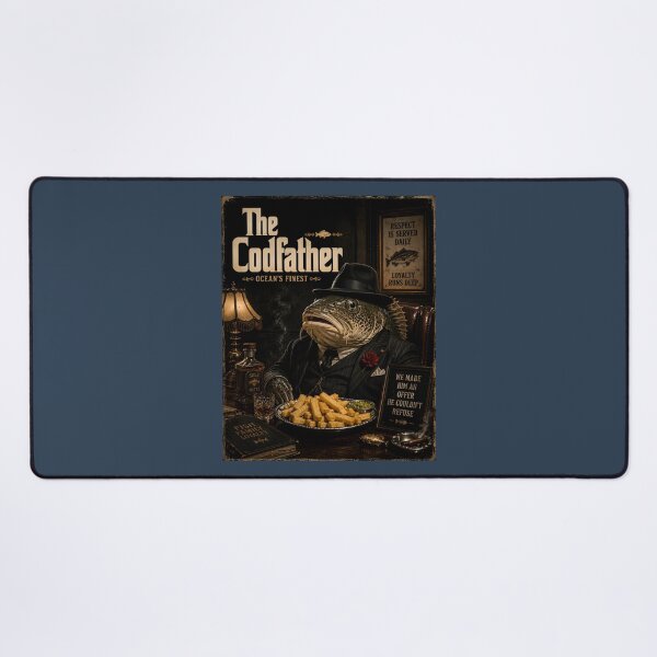 Item preview, The Codfather Funny Fish & Chips Mafia Parody designed and sold by Hornace88studio.