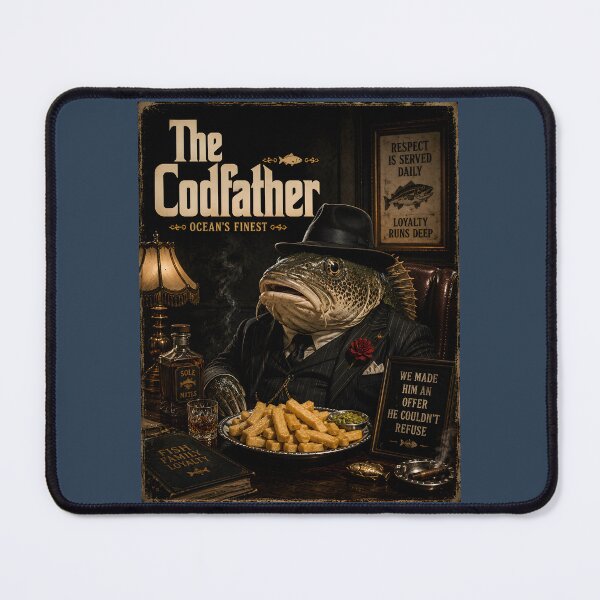 Item preview, The Codfather Funny Fish & Chips Mafia Parody designed and sold by Hornace88studio.