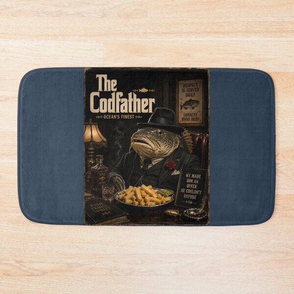 Item preview, The Codfather Funny Fish & Chips Mafia Parody designed and sold by Hornace88studio.