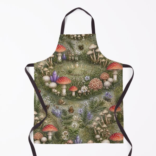 Item preview, Witchy Cottagecore Mushroom Circle Seamless Fairy Ring Forest Pattern designed and sold by StickyGuys.