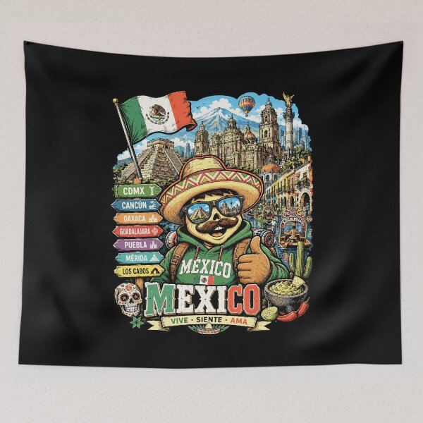 Item preview, Mexico Cultural Adventure Mariachi Travel Art designed and sold by AtuqStudio.