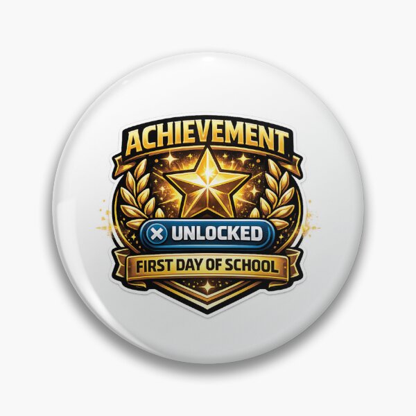 Item preview, Achievement Unlocked First Day of School Funny Gamer Design designed and sold by mansourhamid.