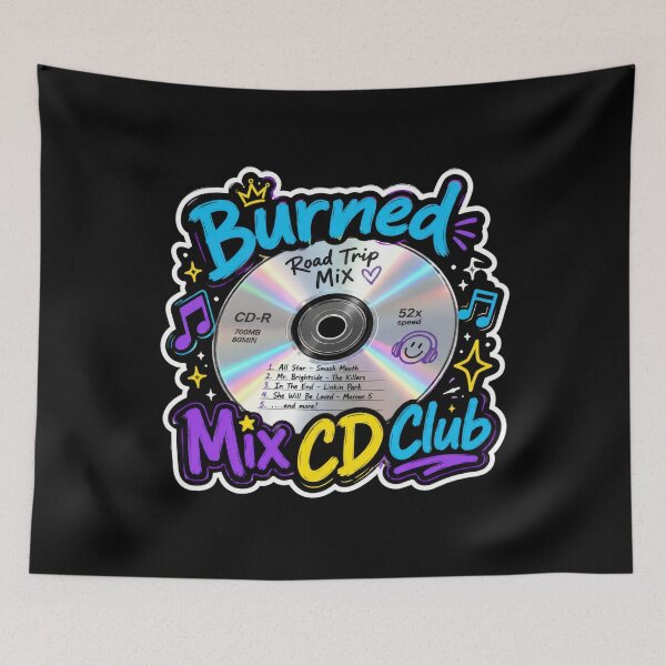 Item preview, Burned Mix CD Club Retro Music Sticker  designed and sold by Sketchlegacy.