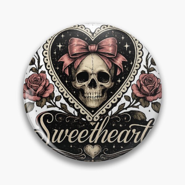 Item preview, Deadly Sweetheart Skull With Bow designed and sold by Wild Rose Oddities.