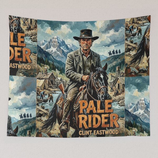 Item preview, Pale Rider Retro Western Action Tribute Art Movie Poster designed and sold by Art's Diner.