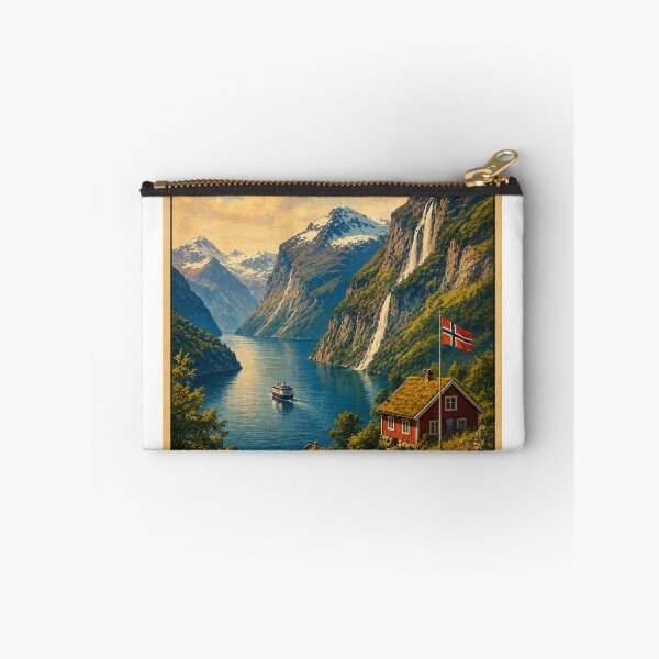 Item preview, Norway Travel Poster – Land of Fjords and Nature’s Masterpiece designed and sold by ElartedeNoel.