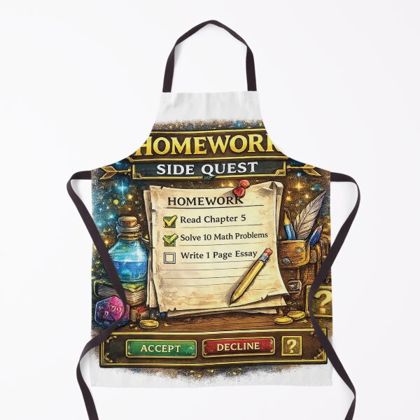 Item preview, Homework Side Quest Funny RPG Gamer School Design designed and sold by mansourhamid.