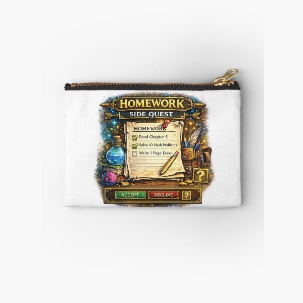 Item preview, Homework Side Quest Funny RPG Gamer School Design designed and sold by mansourhamid.