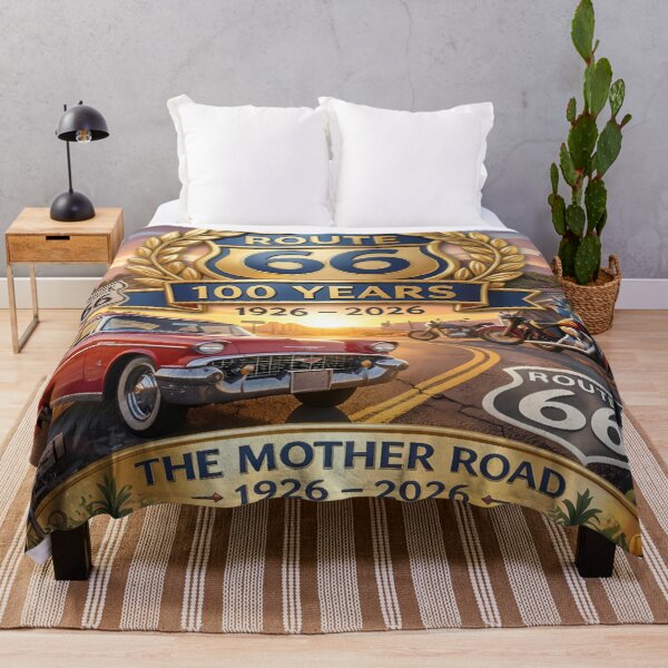 Item preview, Route 66 Centennial 1926-2026 | 100 Years of The Mother Road Classic Car Americana Design designed and sold by DigiArt8Design.