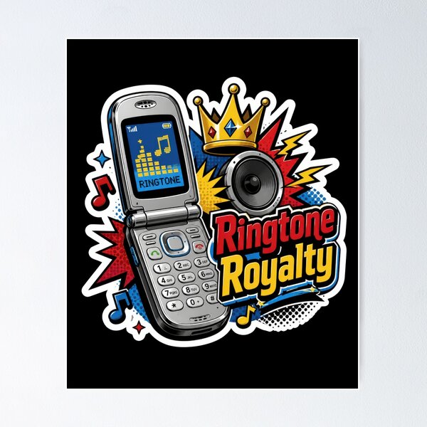 Item preview, Ringtone Royalty Y2K Flip Phone Sticker  designed and sold by Sketchlegacy.