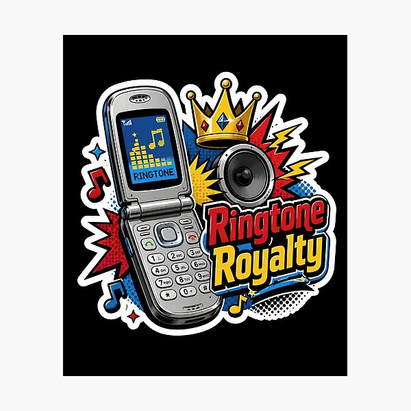 Item preview, Ringtone Royalty Y2K Flip Phone Sticker  designed and sold by Sketchlegacy.