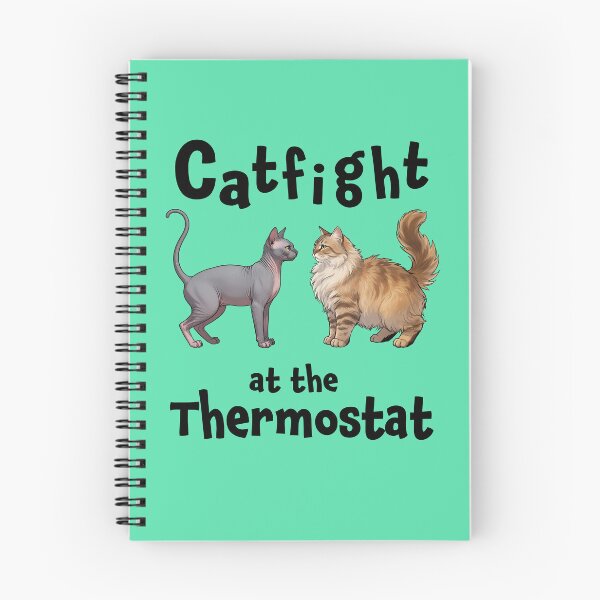 Item preview, Catfight at the thermostat designed and sold by Skeezix-66.