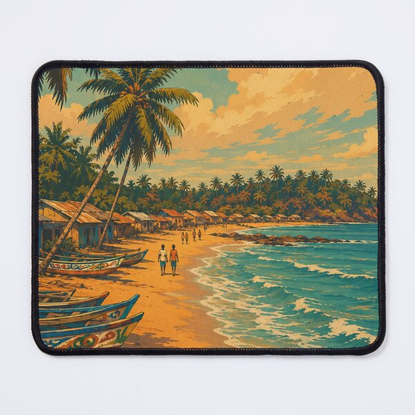 Item preview, Côte d'Ivoire Vintage Travel Poster | West Africa Coastal Beach & Tropical Paradise Art Print designed and sold by ElartedeNoel.