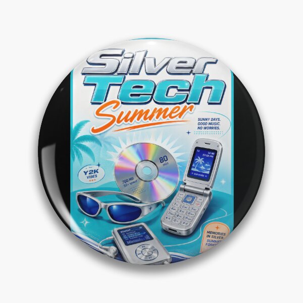 Item preview, Silver Tech Summer Y2K Poster  designed and sold by Sketchlegacy.