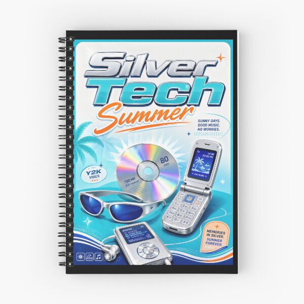 Item preview, Silver Tech Summer Y2K Poster  designed and sold by Sketchlegacy.