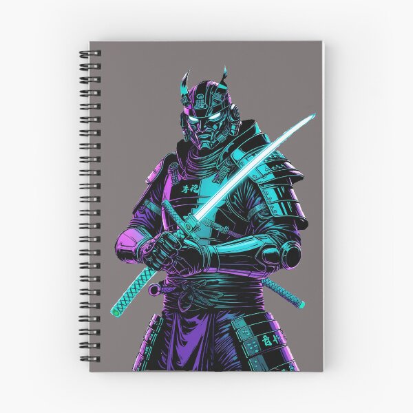 Item preview, Cyberpunk Samurai - Neon Synthwave Warrior with Laser Katana designed and sold by Structure-Blue.