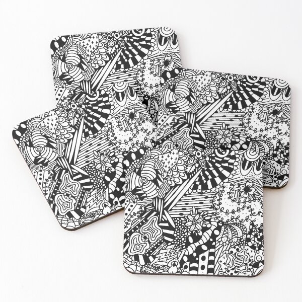 Item preview, Zentangle Pattern Black & White designed and sold by Lavender Frog Studios.