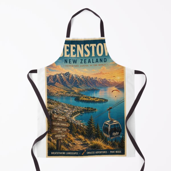 Item preview, Queenstown New Zealand Vintage Travel Poster – Adventure Capital of the World designed and sold by ElartedeNoel.