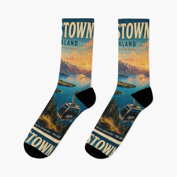 Item preview, Queenstown New Zealand Vintage Travel Poster – Adventure Capital of the World designed and sold by ElartedeNoel.