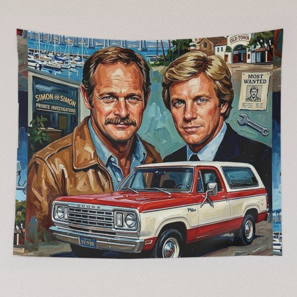 Item preview, Simon and Simon Retro Detective Crime Drama Tribute Art TV Series Poster designed and sold by Art's Diner.