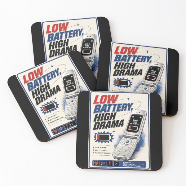 Item preview, Low Battery High Drama Y2K Flip Phone Poster  designed and sold by Sketchlegacy.