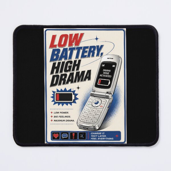 Item preview, Low Battery High Drama Y2K Flip Phone Poster  designed and sold by Sketchlegacy.