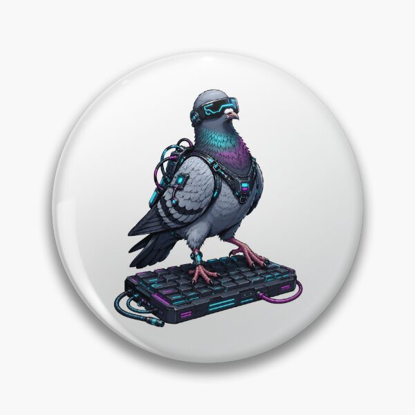 Item preview, Cyberpunk Pigeon Hacker Neon Tech Keyboard designed and sold by Artmares.