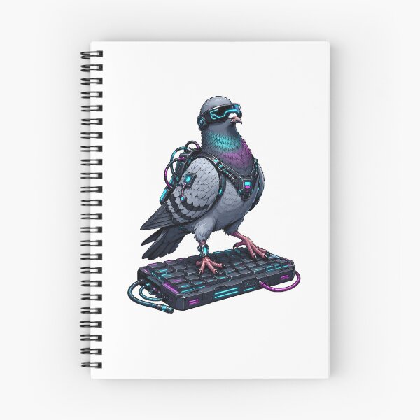 Item preview, Cyberpunk Pigeon Hacker Neon Tech Keyboard designed and sold by Artmares.