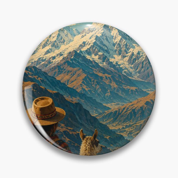 Item preview, The Andes Vintage Travel Poster – Majestic South America Mountain Landscape Art Print designed and sold by ElartedeNoel.