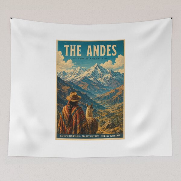 Artikelvorschau, Vintage-Reiseposter „Anden“ – Majestätischer südamerikanischer Berglandschafts-Kunstdruck entworfen und verkauft von ElartedeNoel.