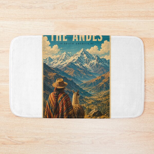 Item preview, The Andes Vintage Travel Poster – Majestic South America Mountain Landscape Art Print designed and sold by ElartedeNoel.