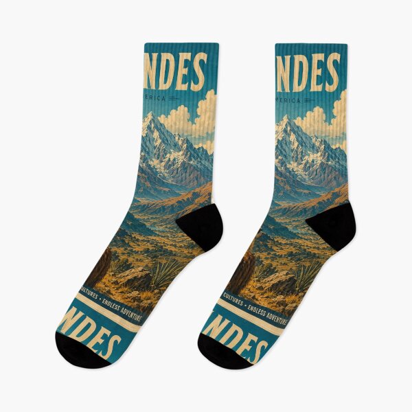 Item preview, The Andes Vintage Travel Poster – Majestic South America Mountain Landscape Art Print designed and sold by ElartedeNoel.