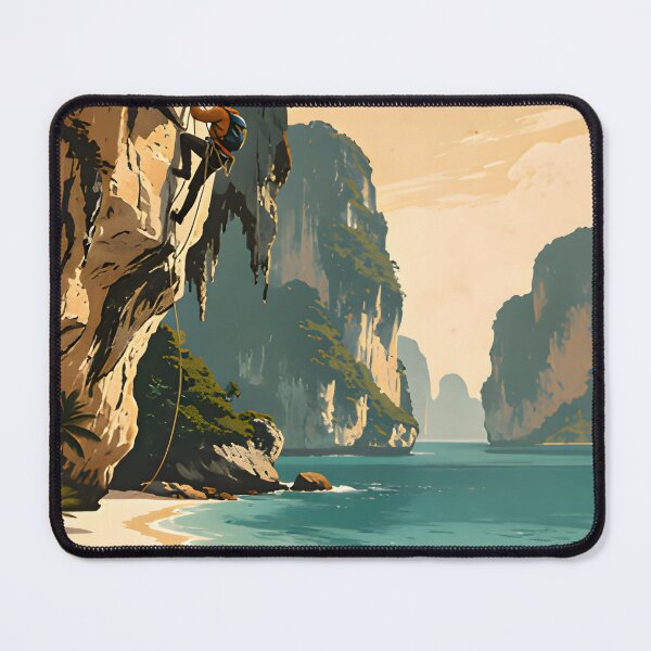 Item preview, Railay Beach Thailand Vintage Travel Poster Tropical Coastal Wall Art designed and sold by Spirit of Siam.