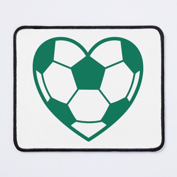 Item preview, Heart Shaped Soccer Ball Silhouette Green designed and sold by Anne97s.