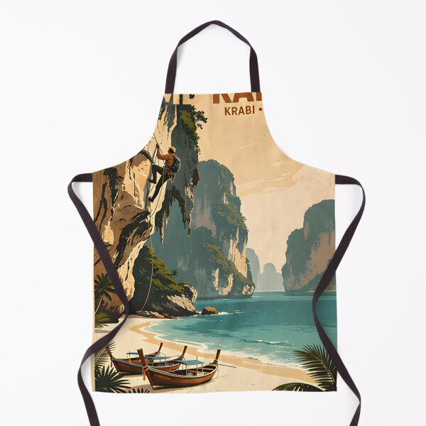 Item preview, Railay Beach Thailand Vintage Travel Poster Tropical Coastal Wall Art designed and sold by Spirit of Siam.