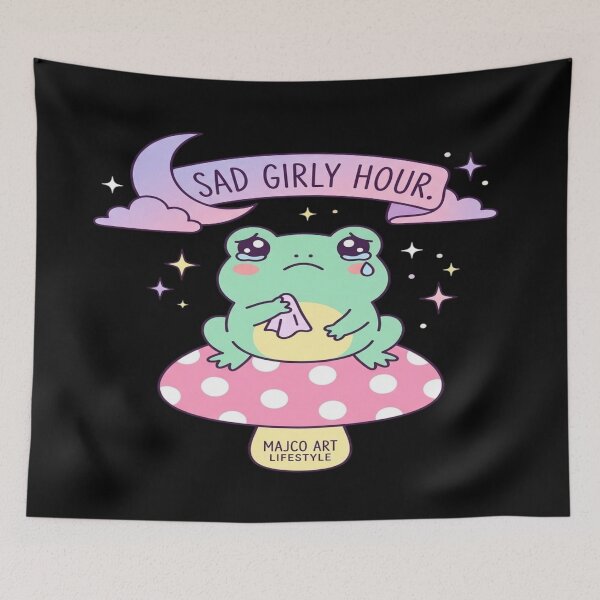 Item preview, Sad Girly Hour – Kawaii Crying Frog Aesthetic designed and sold by MAJCO-ART.