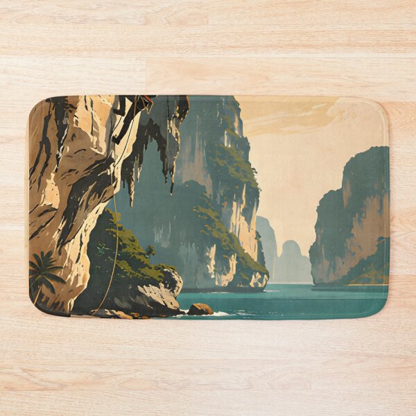 Item preview, Railay Beach Thailand Vintage Travel Poster Tropical Coastal Wall Art designed and sold by Spirit of Siam.