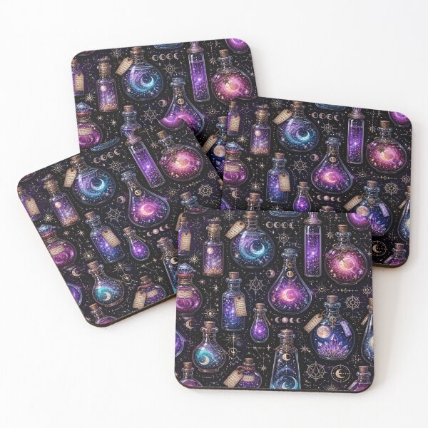 Item preview, Cosmic Witch Potion Bottle Galaxy Seamless Mystical Space Pattern designed and sold by StickyGuys.
