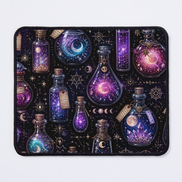 Item preview, Cosmic Witch Potion Bottle Galaxy Seamless Mystical Space Pattern designed and sold by StickyGuys.