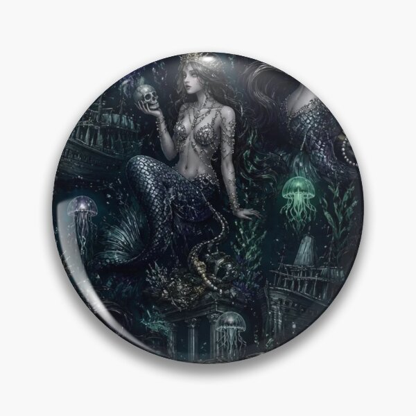 Item preview, Dark Mermaid Siren Mythology Seamless Underwater Fantasy Pattern designed and sold by StickyGuys.