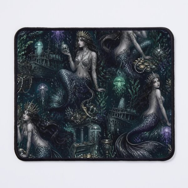 Item preview, Dark Mermaid Siren Mythology Seamless Underwater Fantasy Pattern designed and sold by StickyGuys.
