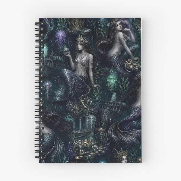 Item preview, Dark Mermaid Siren Mythology Seamless Underwater Fantasy Pattern designed and sold by StickyGuys.